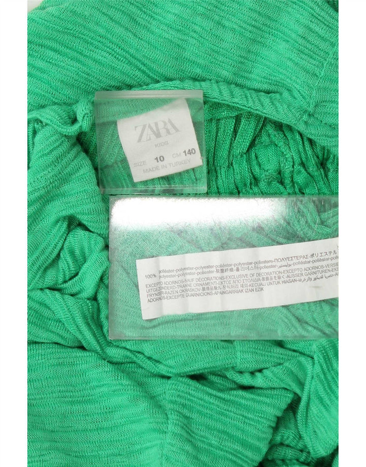 Zara Girls Jumpsuit 9-10 Years Green Polyester