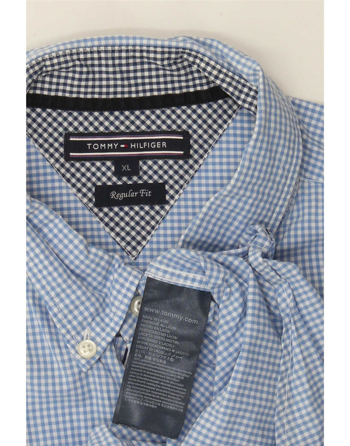 Tommy Hilfiger Ανδρικό πουκάμισο με κανονική εφαρμογή XL Blue Gingham Cotton