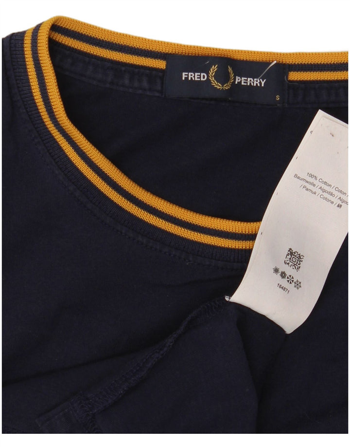 Fred Perry Ανδρικό T-Shirt Top Small Navy Blue Cotton