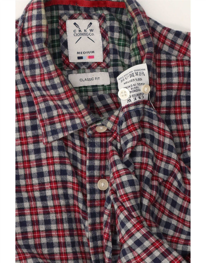 Crew Clothing Ανδρικό πουκάμισο με κλασική εφαρμογή φανέλα μεσαίο γκρι βαμβακερό