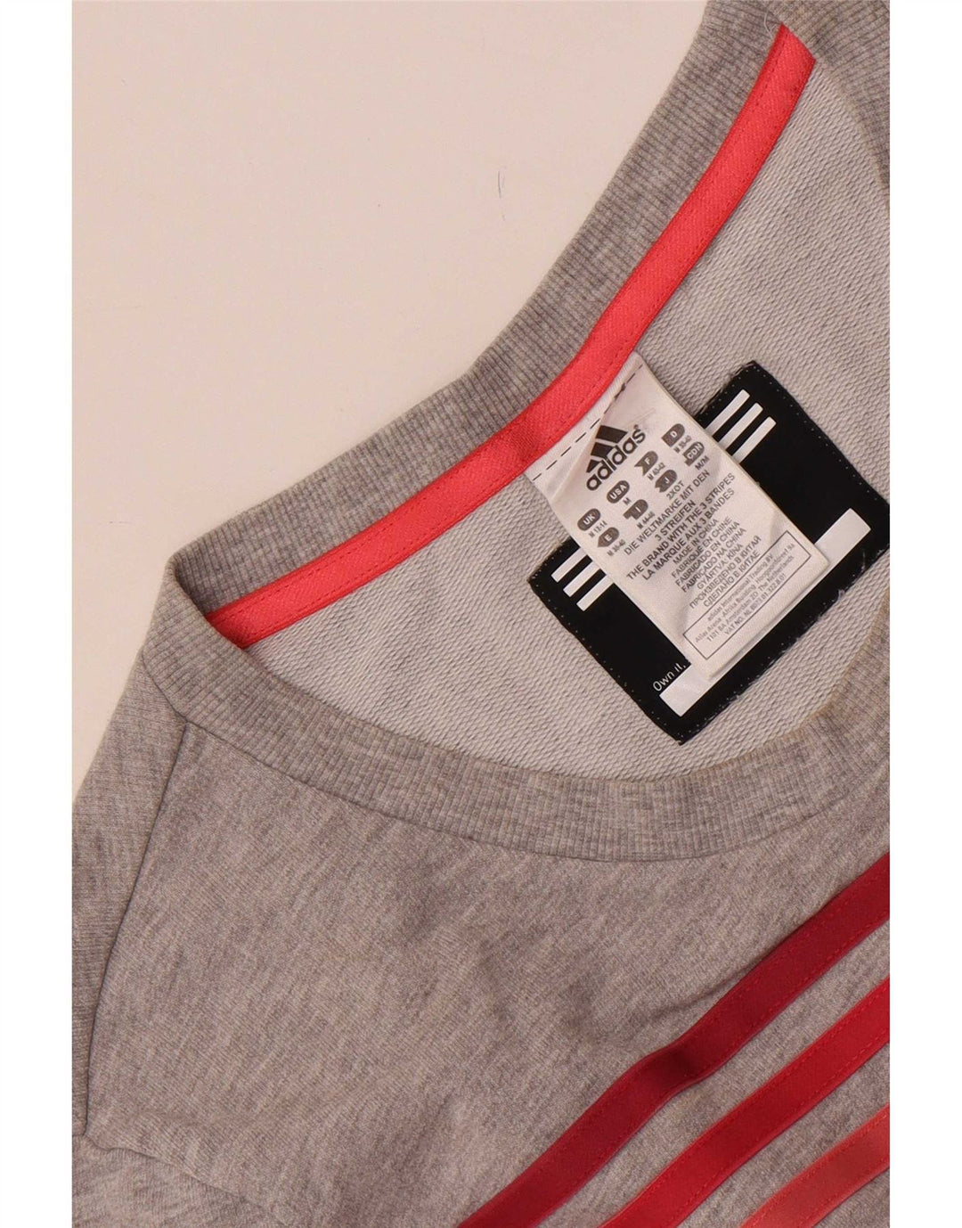 Γυναικείο φούτερ Adidas Jumper UK 12/14 Βαμβακερό μεσαίο γκρι με φλύκταινες