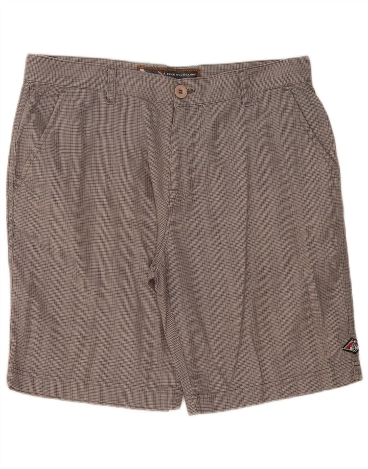 Bear Ανδρικό σορτς Chino W34 Μεγάλο γκρι βαμβακερό Houndstooth