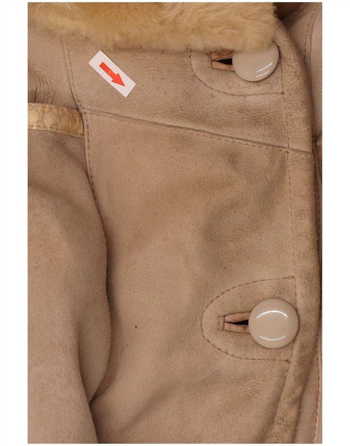 Vintage γυναικείο παλτό Shearling UK 14 Medium Beige Shearling
