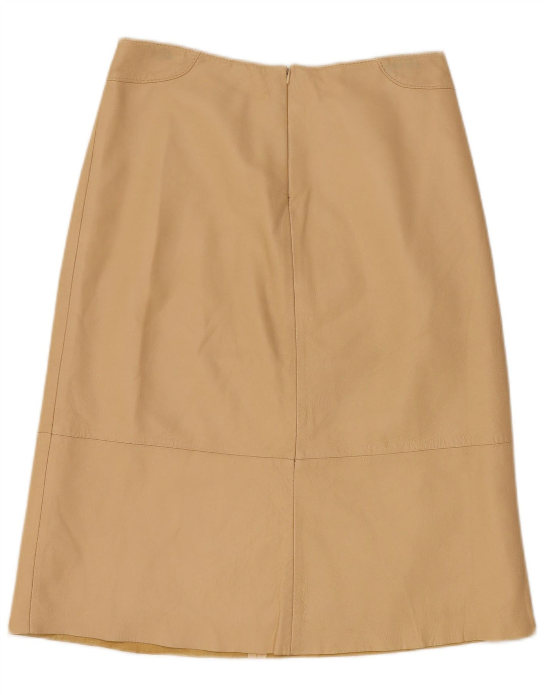 Vintage Γυναικεία Δερμάτινη Φούστα UK 12 Medium W28 Beige
