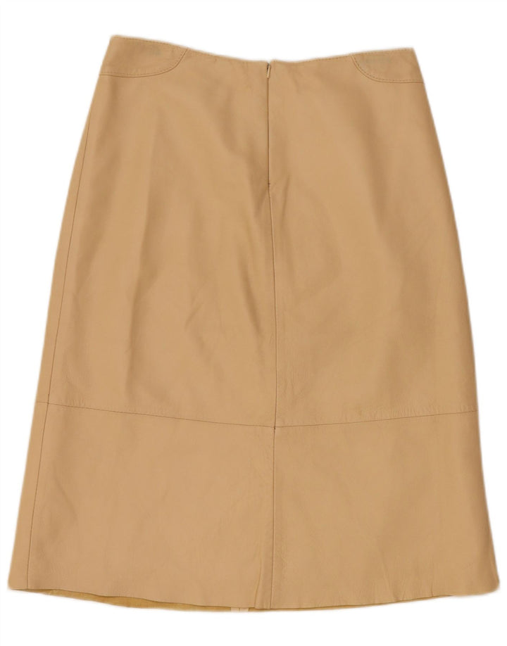 Vintage Γυναικεία Δερμάτινη Φούστα UK 12 Medium W28 Beige