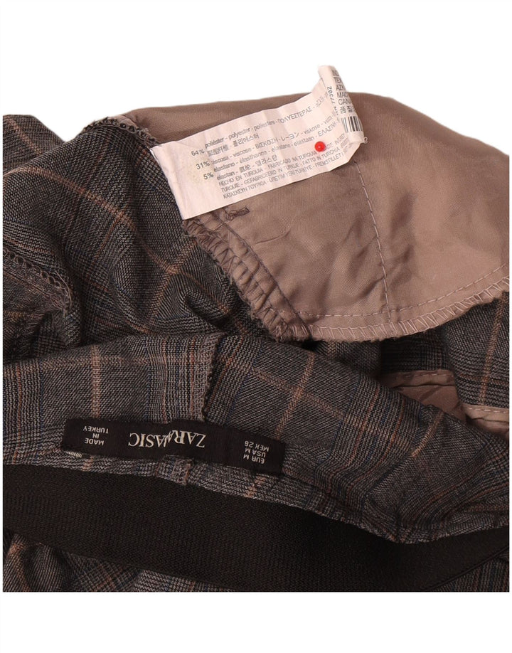 Zara Γυναικείο Slim παντελόνι Chino Medium W28 L26 Grey Check Polyester