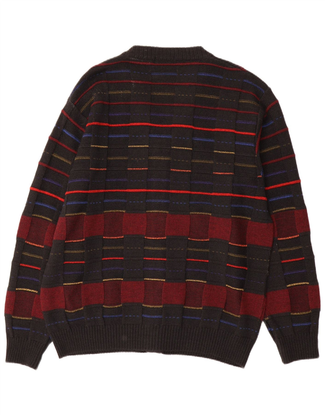 Ανδρικό πουλόβερ vintage ζακέτα IT 48 Medium Black Check Wool