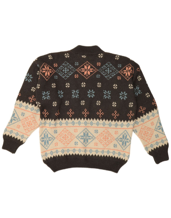 Ανδρικό πουλόβερ με λαιμόκοψη Trussardi Jeans XL Black Fair Isle