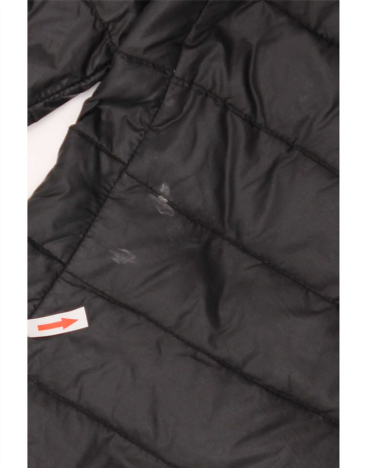 Puffa Γυναικείο παλτό με κουκούλα με επένδυση UK 8 Small μαύρο νάιλον