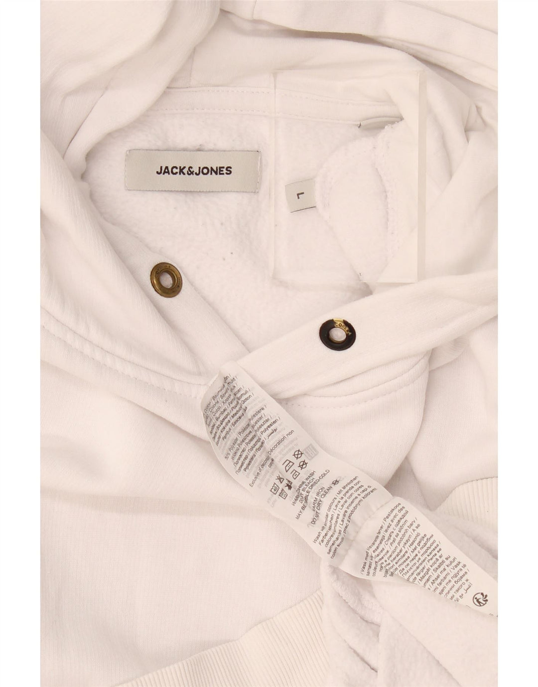 Jack & Jones Ανδρικό φούτερ με κουκούλα, μεγάλο λευκό βαμβακερό
