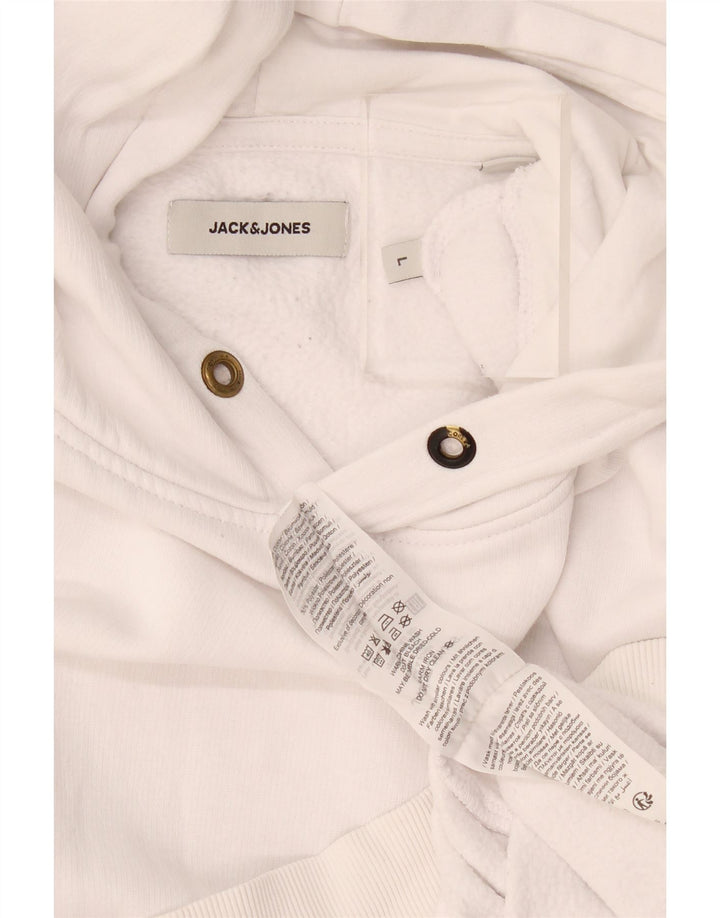 Jack & Jones Ανδρικό φούτερ με κουκούλα, μεγάλο λευκό βαμβακερό