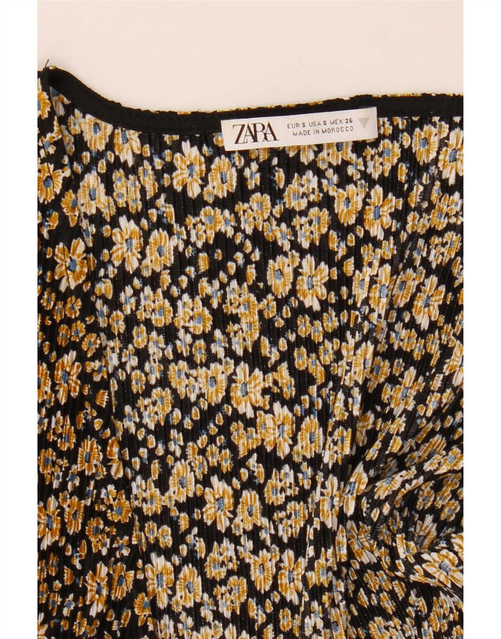 Zara Γυναικεία Ολόσωμη φόρμα UK 10 Small Black Floral