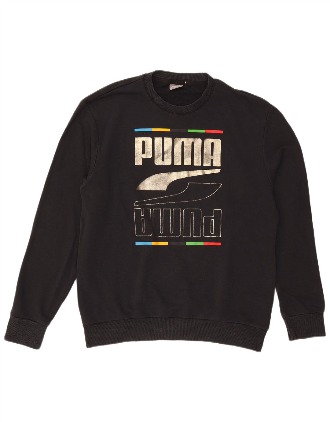 Ανδρικό γραφικό φούτερ Puma Jumper Μεσαίο μαύρο βαμβακερό