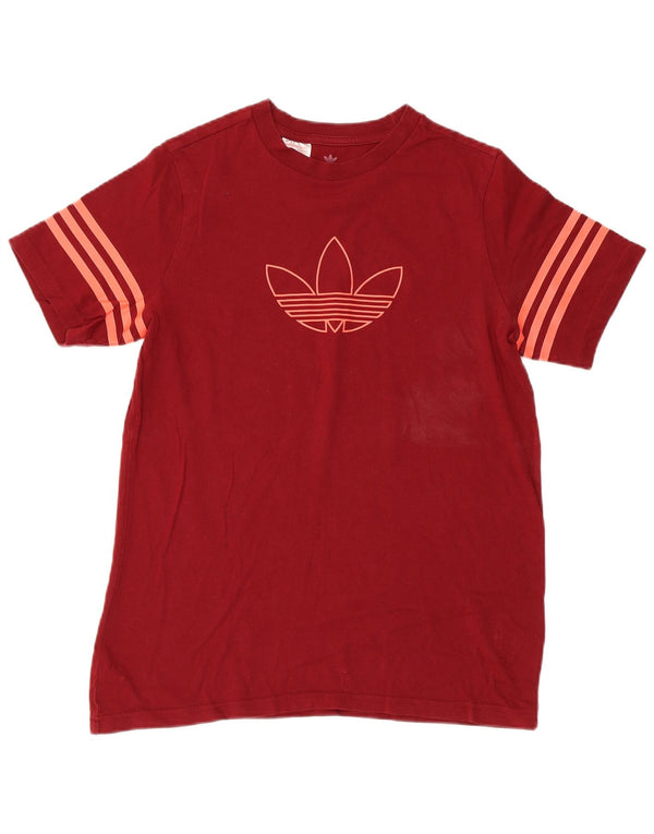 Adidas Boys κανονικό γραφικό μπλουζάκι τοπ 14-15 ετών μπορντό βαμβακερά σπορ