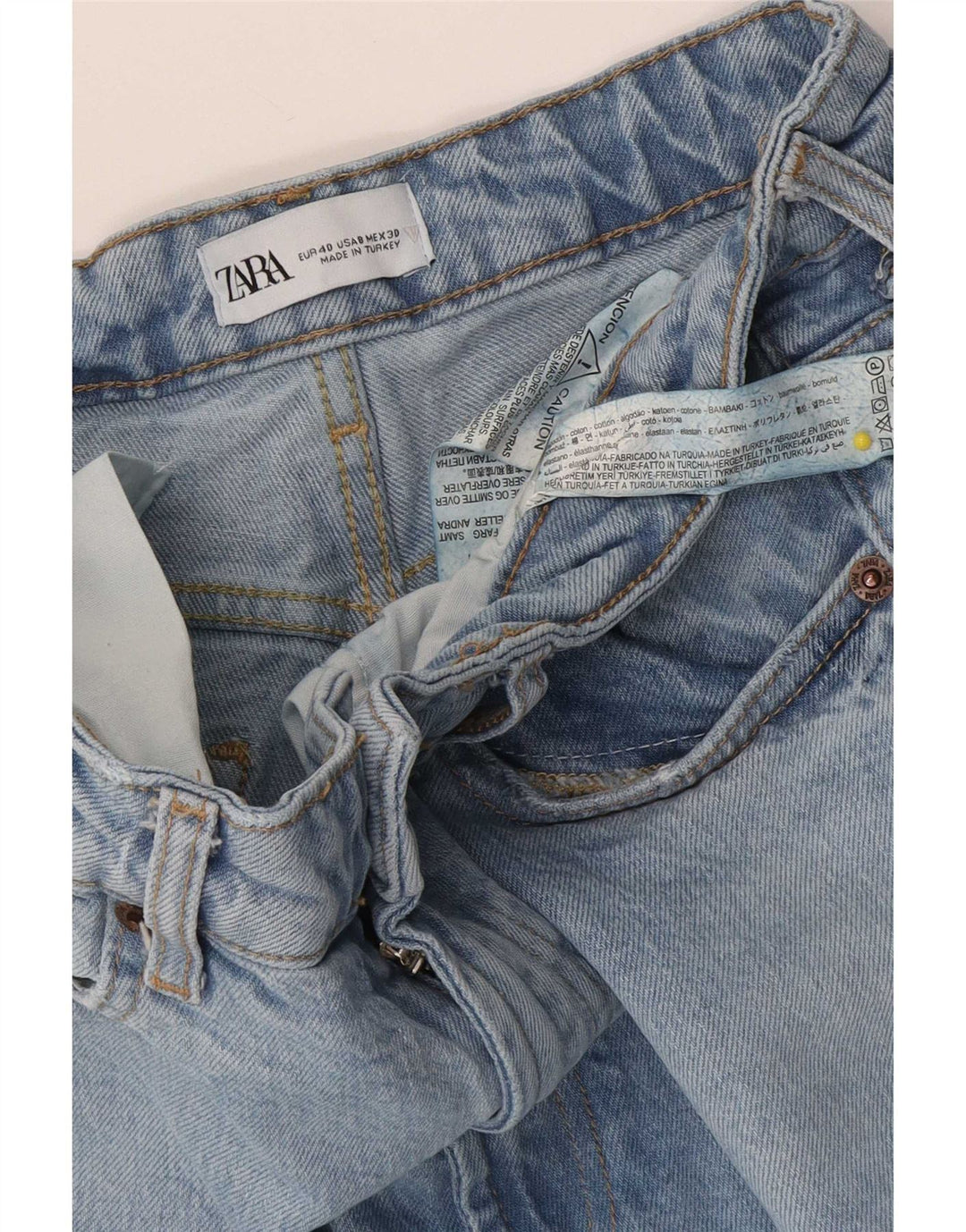 Zara Γυναικείο Tapered Jeans EU 40 Medium W30 L26 Blue Cotton