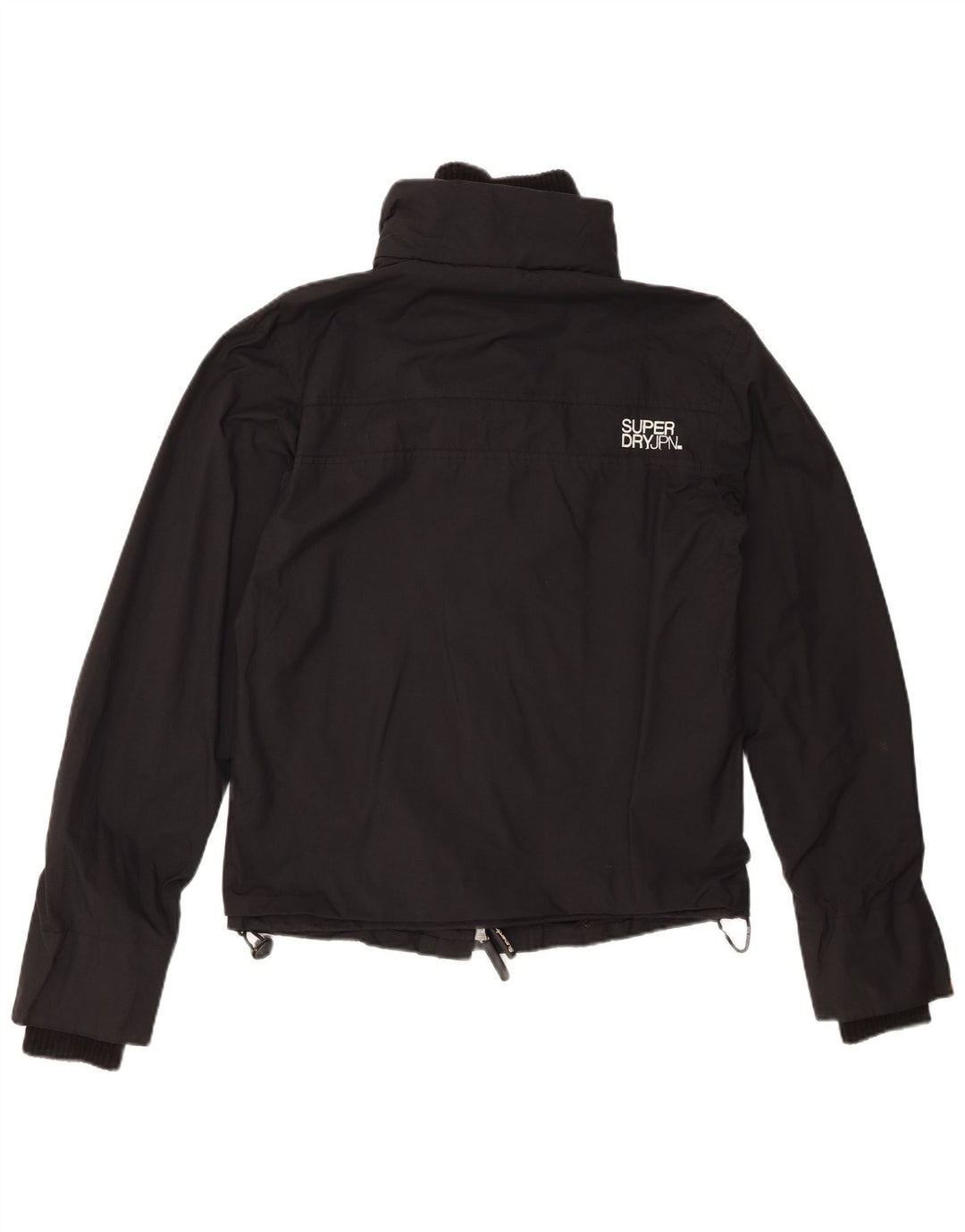 Γυναικείο γραφικό μπουφάν βροχής SUPERDRY UK 14 Medium Black Nylon