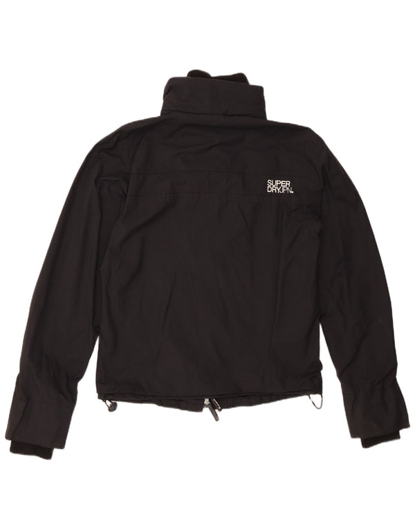 Γυναικείο γραφικό μπουφάν βροχής SUPERDRY UK 14 Medium Black Nylon