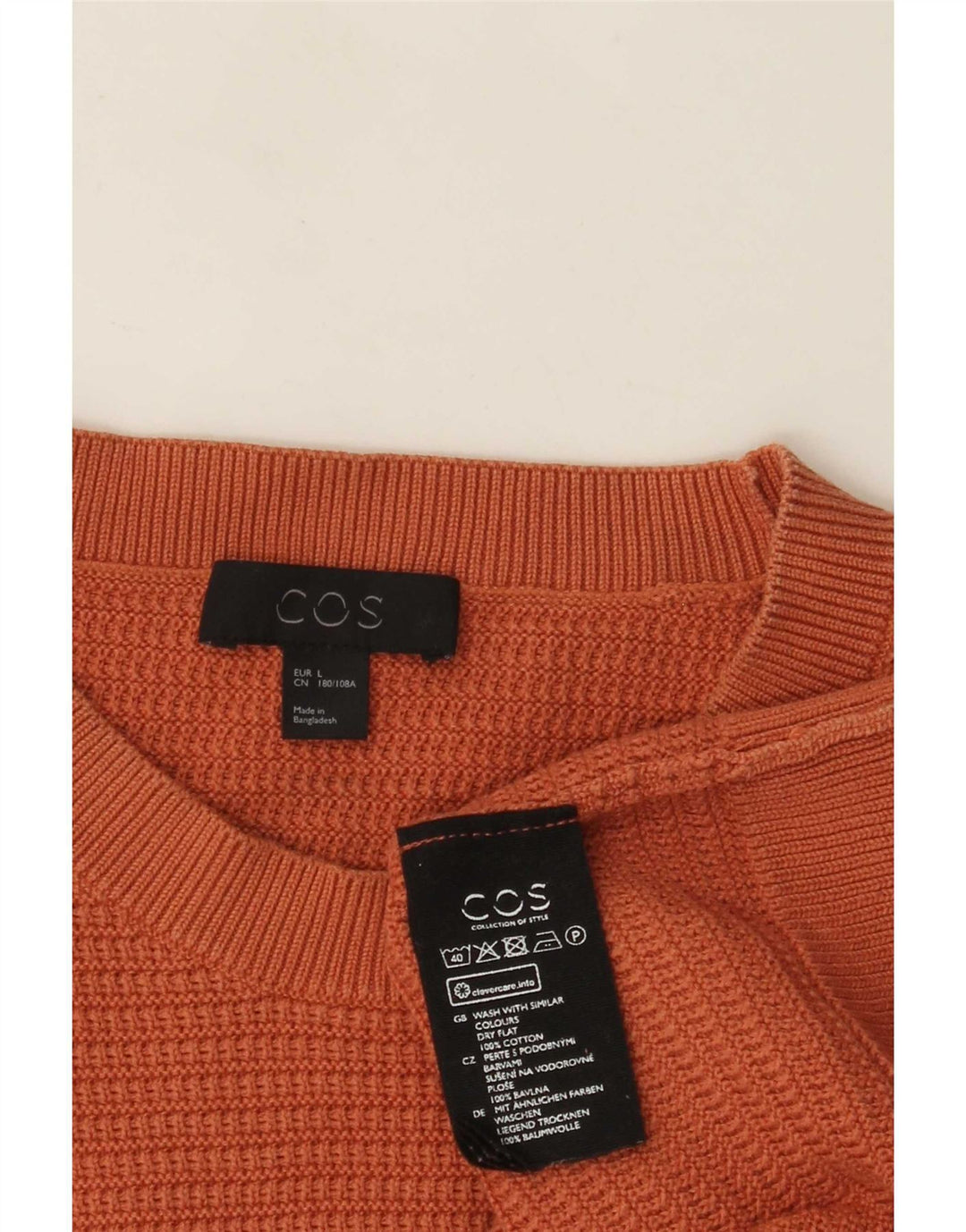 Ανδρικό πουλόβερ Cos Crew Neck Jumper Μεγάλο Πορτοκαλί Βαμβακερό