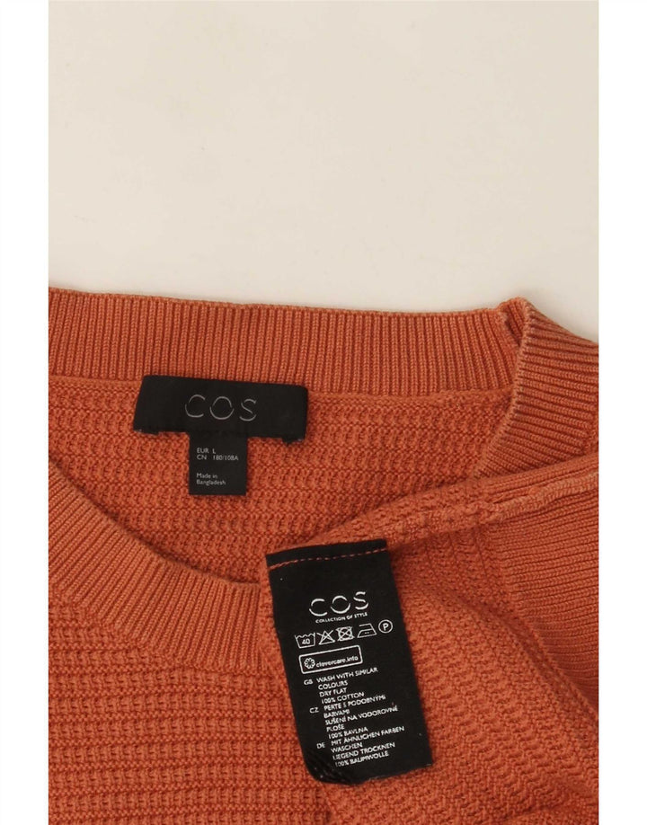 Ανδρικό πουλόβερ Cos Crew Neck Jumper Μεγάλο Πορτοκαλί Βαμβακερό