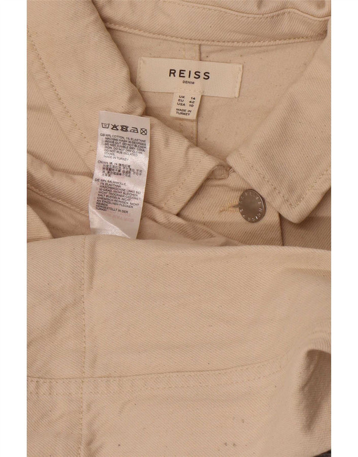 Reiss Γυναικείο Τζιν Utility Μπουφάν UK 14 Medium Off White Βαμβακερό