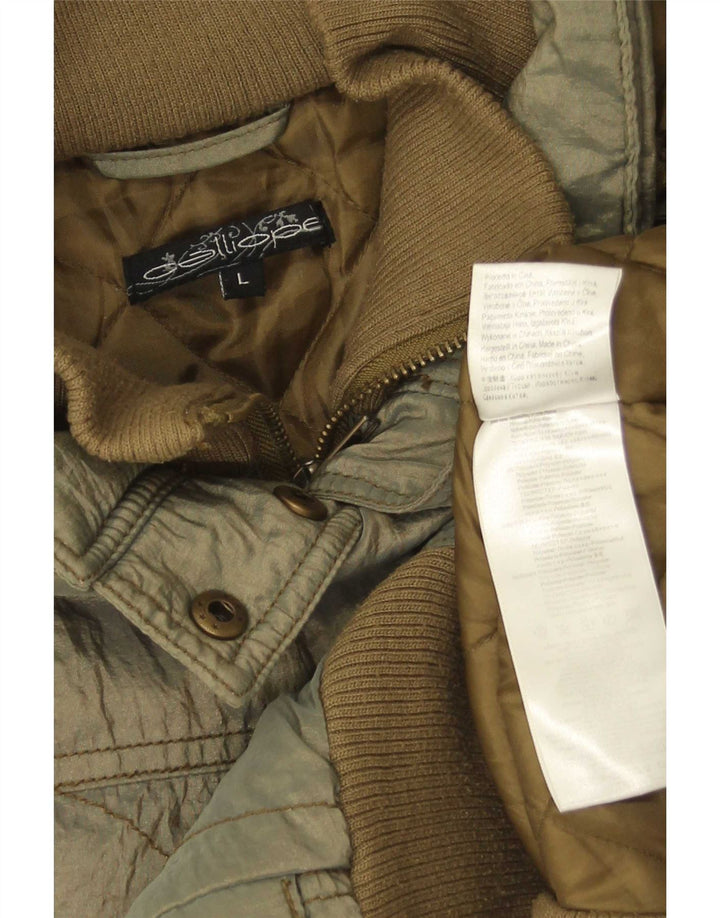 Calliope γυναικείο μπουφάν με κουκούλα UK 16 Large Khaki Nylon