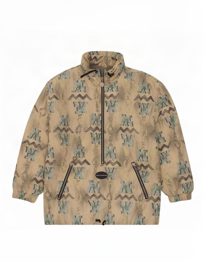 Exxtasy Ανδρικό Abstract Pattern Loose Fit Anorak Jacket UK 36 Small Off White