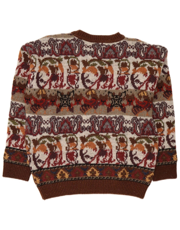 Ανδρικό πουλόβερ Fiume Crew Neck Jumper IT 50 Medium Burgundy Fair Isle Acrylic