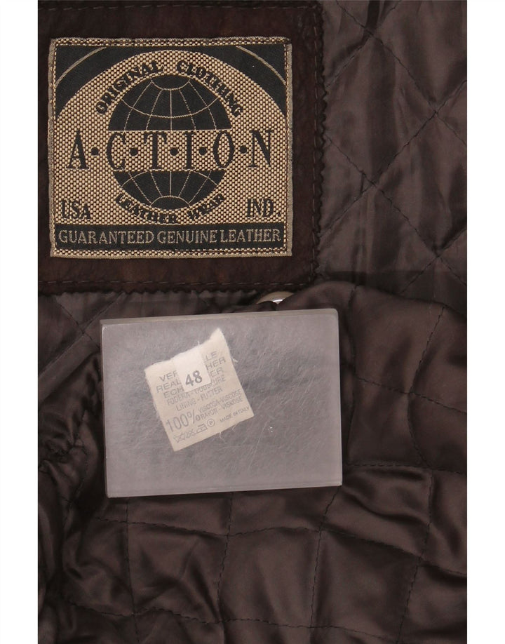 Vintage Ανδρικό Δερμάτινο Μπουφάν IT 48 Δερμάτινο Μεσαίο Καφέ