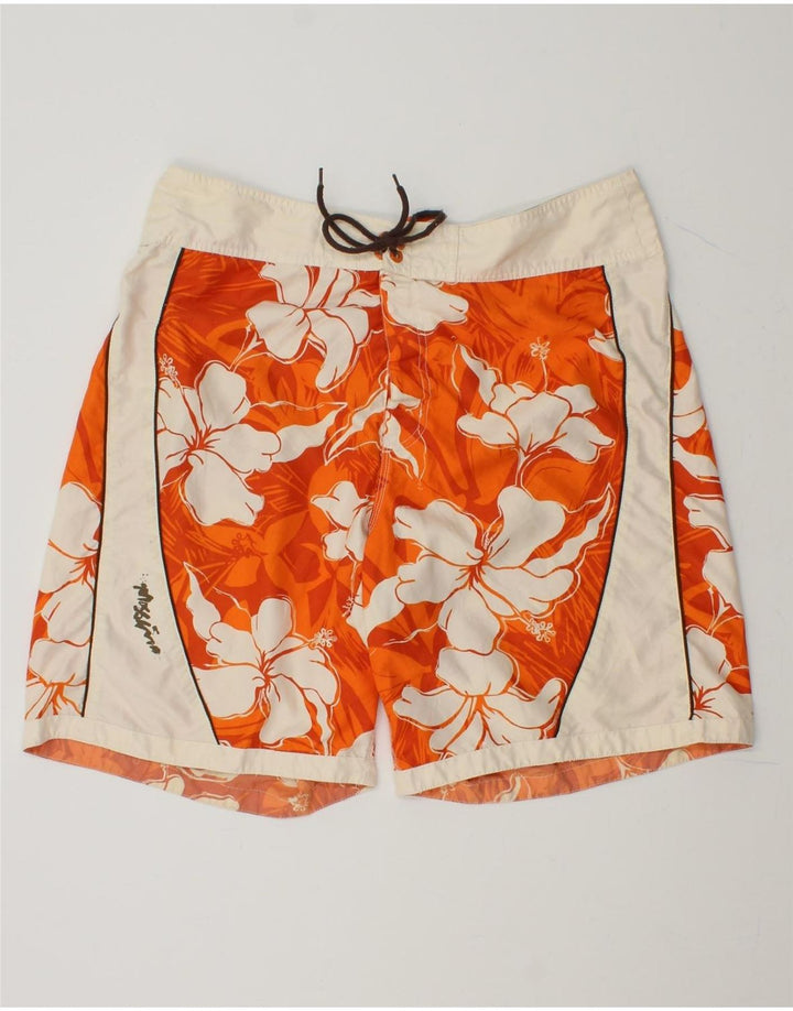MOSSIMO Mens Swimming Shorts XL  Orange Floral Polyester Vintage Mossimo and Second-Hand Mossimo from Messina Hembry 