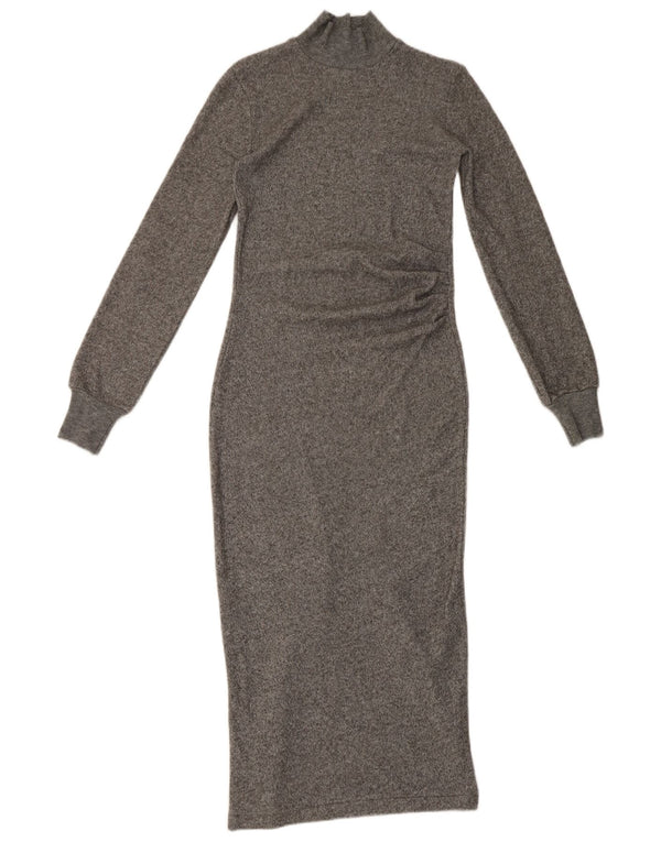 Zara Γυναικείο μακρυμάνικο Maxi Φόρεμα UK 8 Small Grey