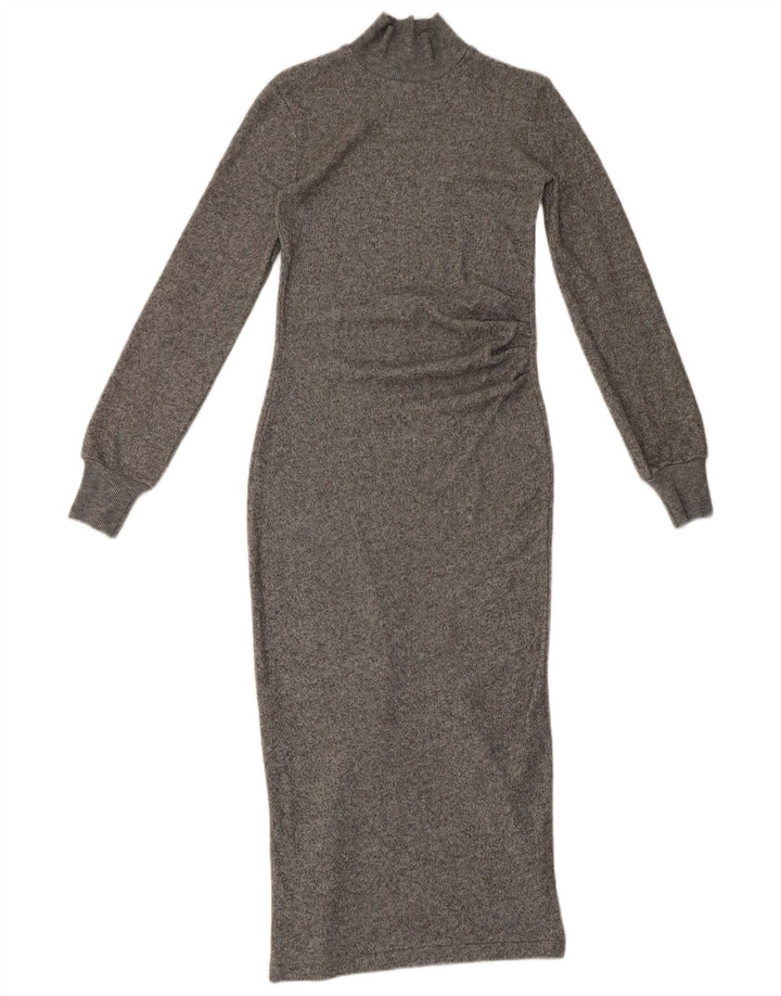 Zara Γυναικείο μακρυμάνικο Maxi Φόρεμα UK 8 Small Grey