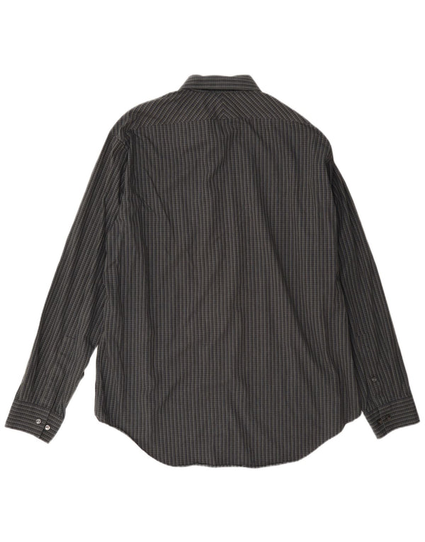 Ανδρικό πουκάμισο Calvin Klein Slim Fit Size 17 XL Grey Check Cotton