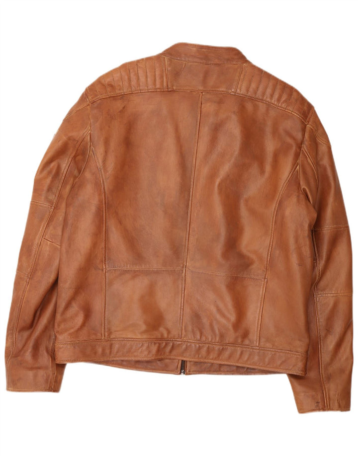Trapper Ανδρικό Δερμάτινο Μπουφάν IT 56 3XL Καφέ Δερμάτινο