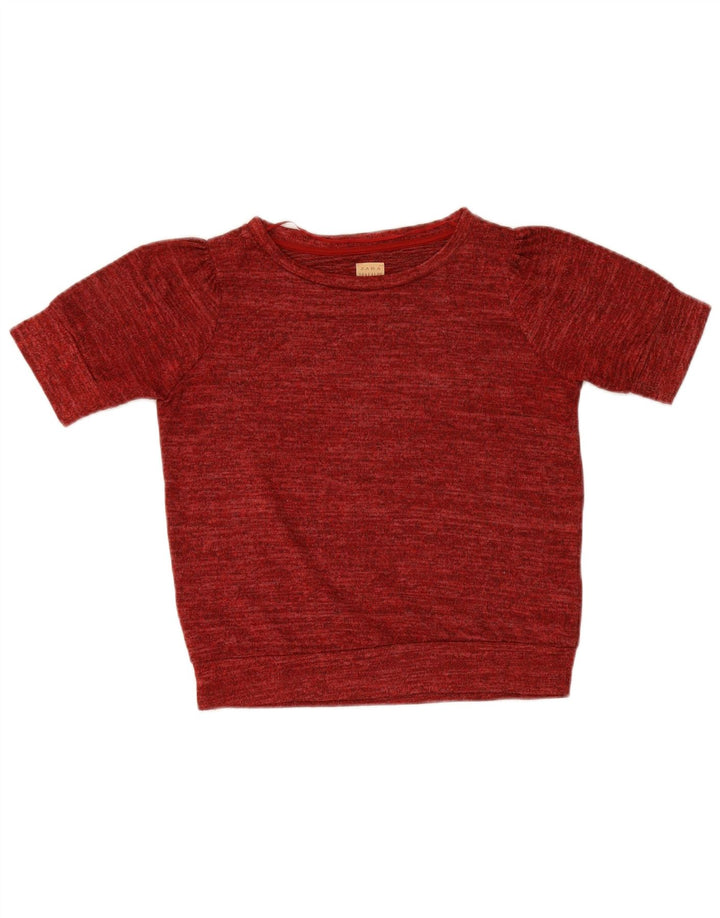 Zara Γυναικείο T-Shirt Top UK 10 Small Red Flecked Polyester