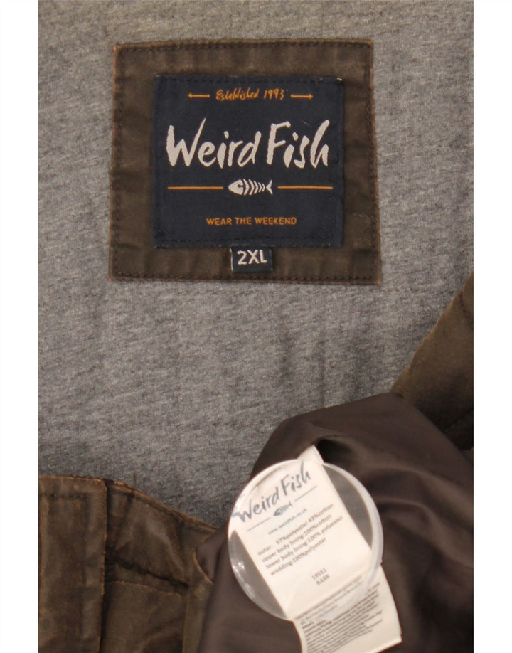Weird Fish Mens Padded Gilet UK 44 2XL Brown Polyester