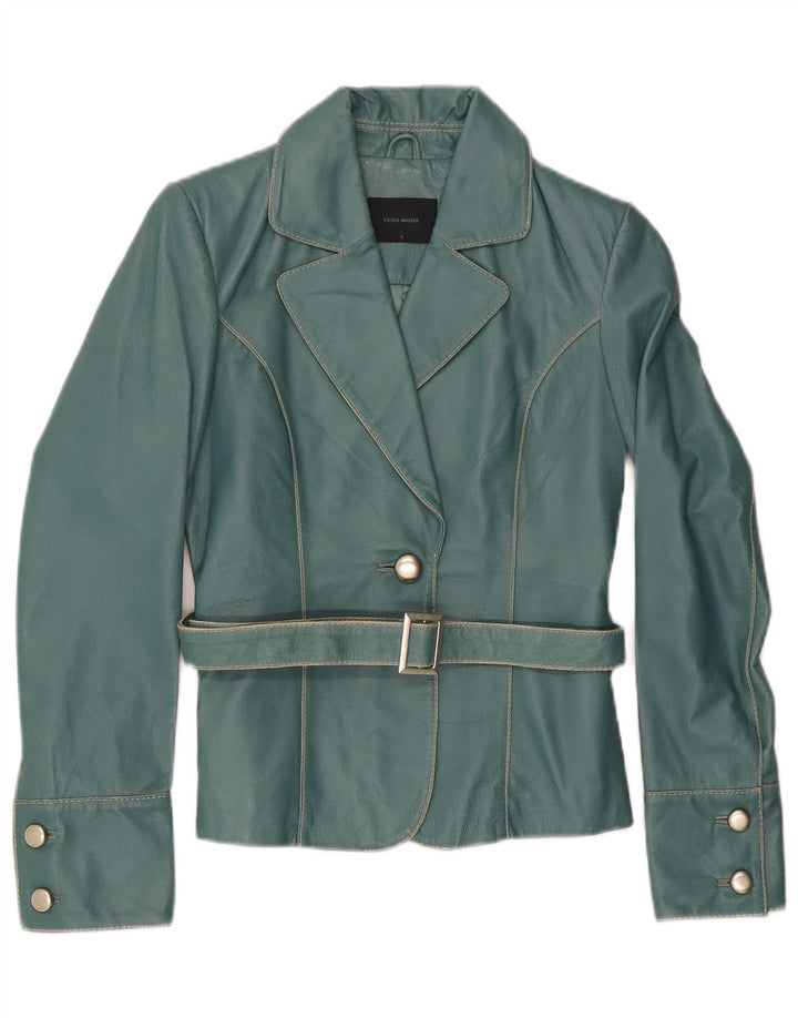 Vero Moda Γυναικείο δερμάτινο σακάκι με 1 κουμπί UK 10 Small Green