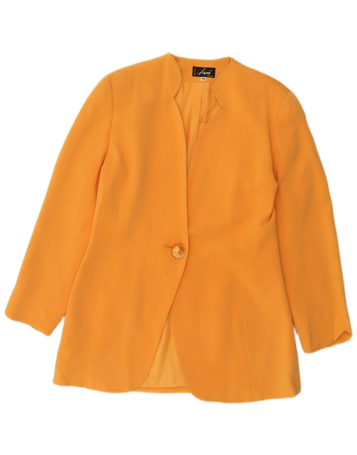 Vintage Γυναικείο Μπουφάν Blazer 1 Κουμπιού IT 44 Medium Orange Acetate