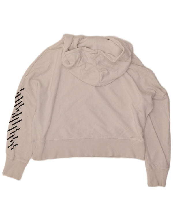 SUPERDRY Γυναικείο υπερμεγέθη Crop Graphic Hoodie Jumper UK 10 Small White