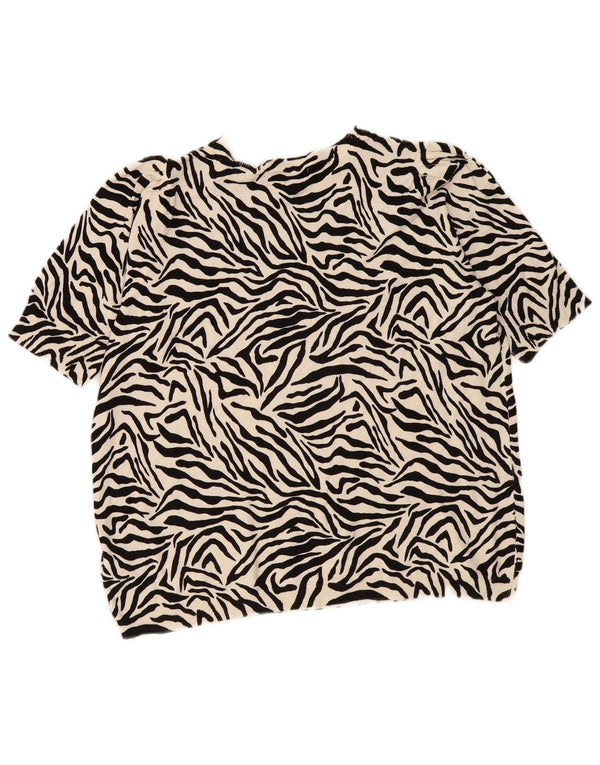 Γυναικεία μπλούζα Marks & Spencer Top UK 18 XL Off White Animal Print Viscose