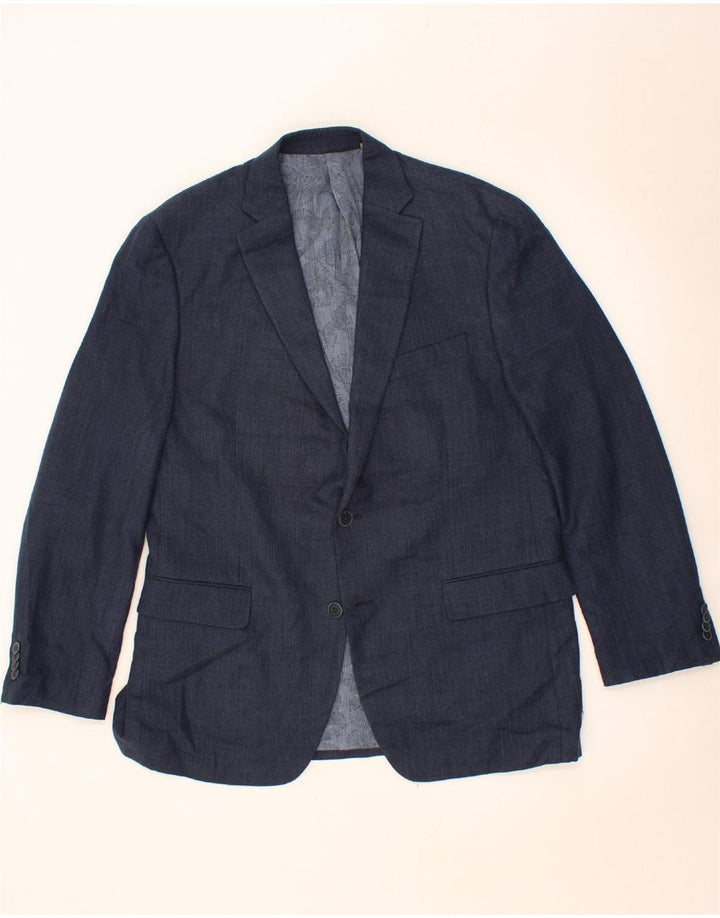 MICHAEL KORS Mens 2 Button Blazer Jacket UK 42 XL Navy Blue Polyester Vintage Michael Kors and Second-Hand Michael Kors from Messina Hembry 