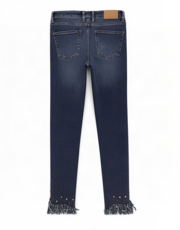 Zara Womens Distressed Slim Jeans EU 34 2XS W24 L26 Blue Cotton