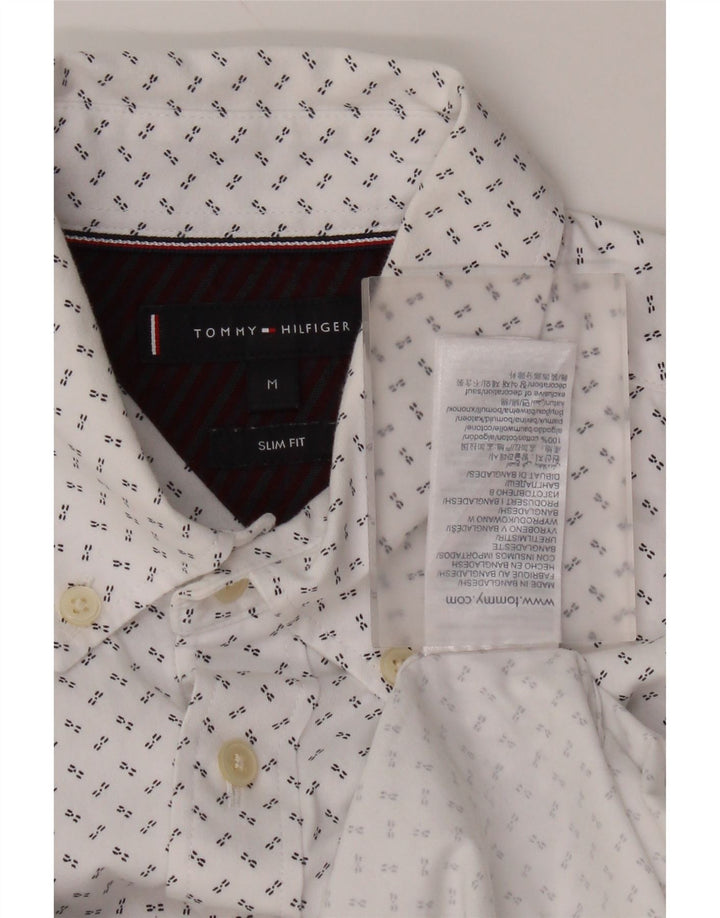 Ανδρικό πουκάμισο Tommy Hilfiger Slim Fit Βαμβακερό μεσαίο λευκό με στίγματα