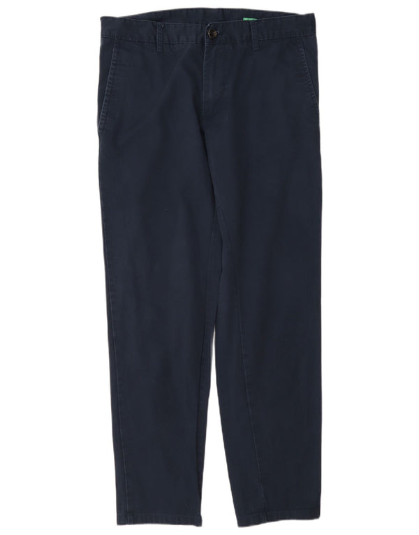 Γυναικείο ίσιο παντελόνι Chino Benetton IT 46 Large W32 L29 Navy Blue