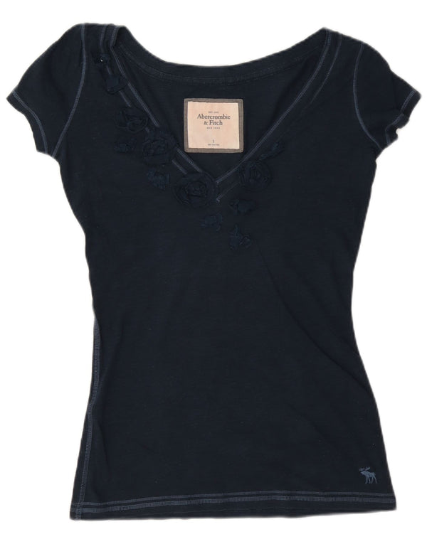 Γυναικείο μπλουζάκι Abercrombie & Fitch Top 10 Small Navy Blue Floral