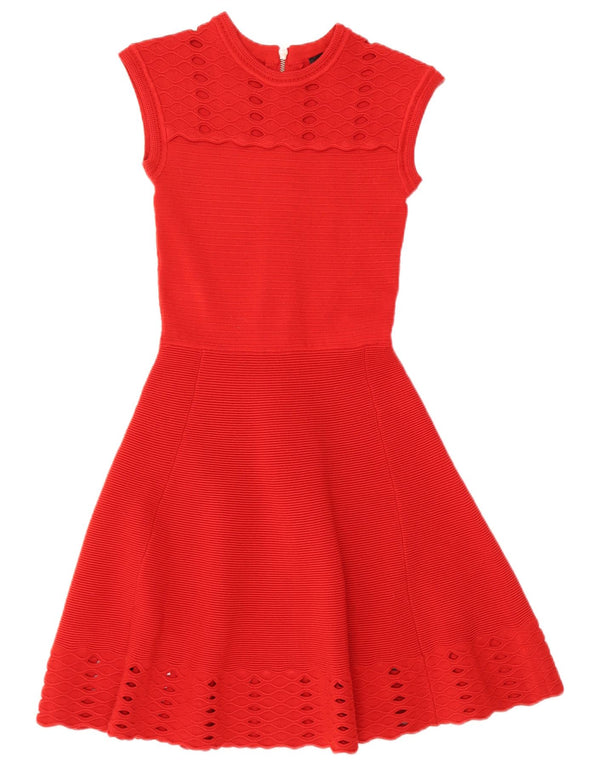 TED BAKER Womens Sleeveless A-Line Dress Size 0 2XS Red Acrylic