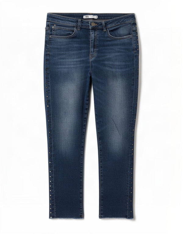 Zara Γυναικείο Skinny Jeans EU 42 Large W32 L27 Navy Blue