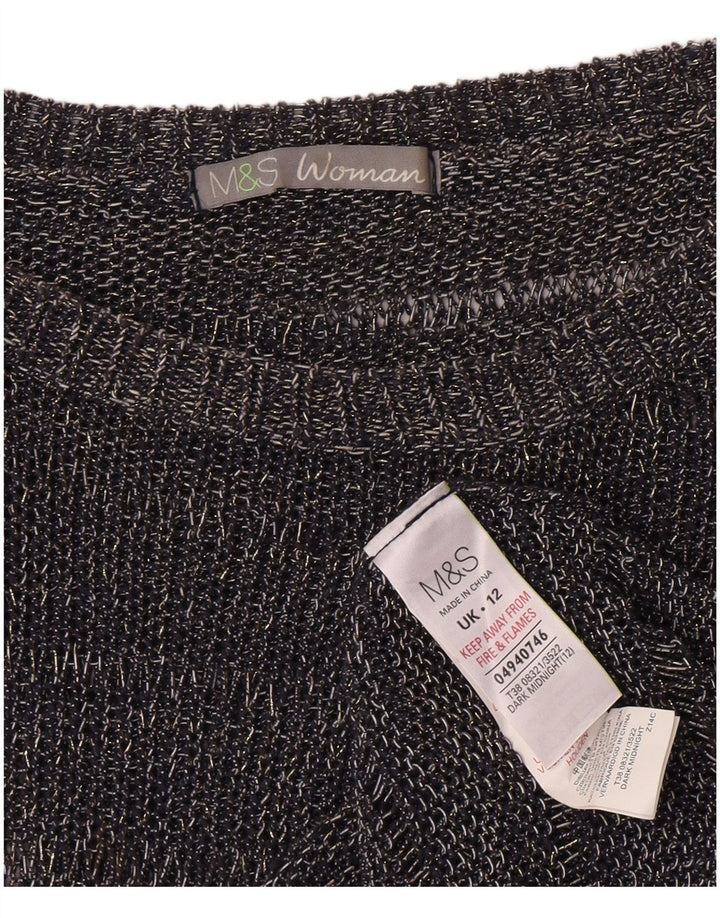 Marks & Spencer Γυναικείο πουλόβερ με λαιμό σκάφος UK 12 Medium Navy Blue