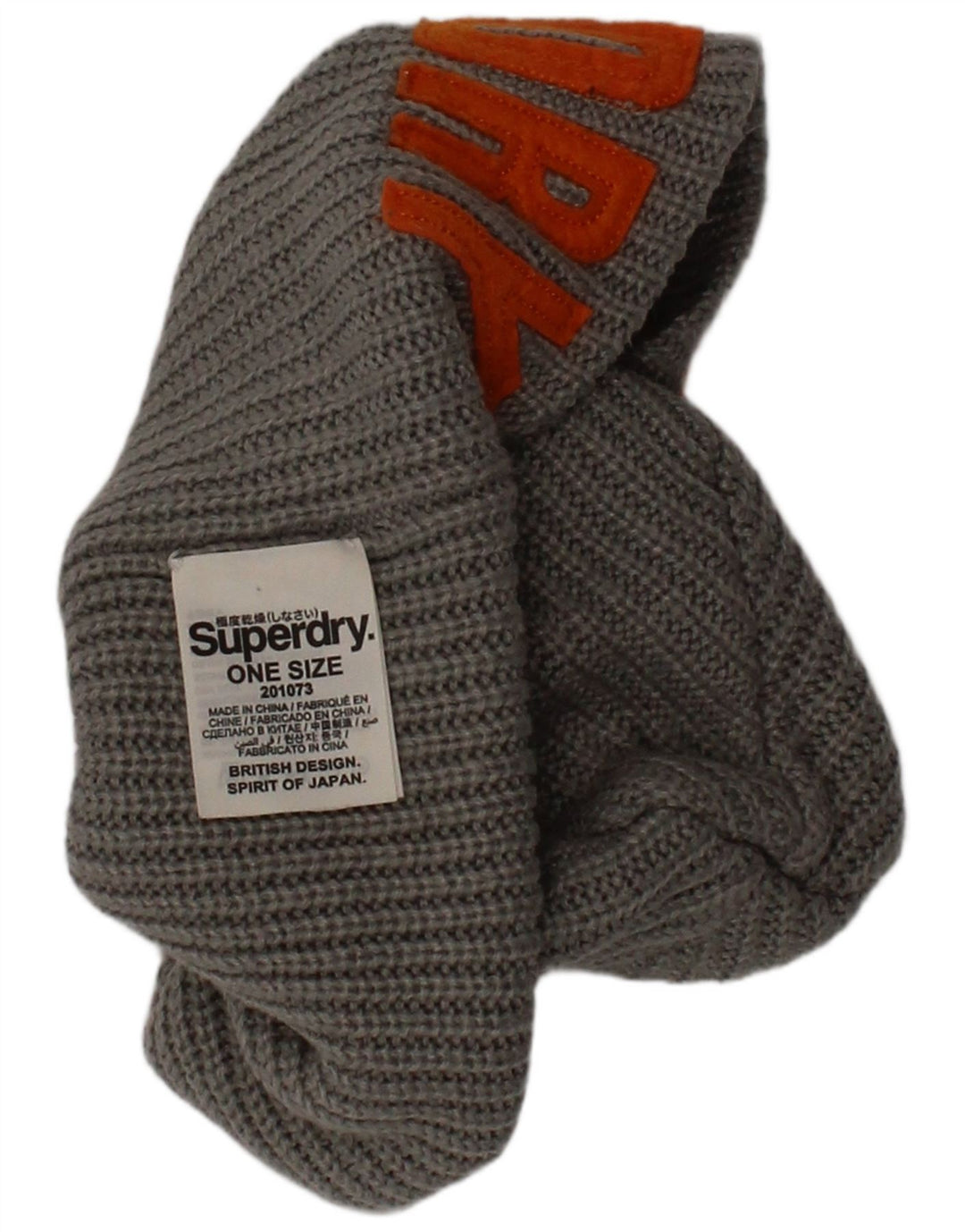 Superdry Ανδρικό γραφικό πλεκτό καπέλο Beanie One Size Γκρι ακρυλικό λογότυπο