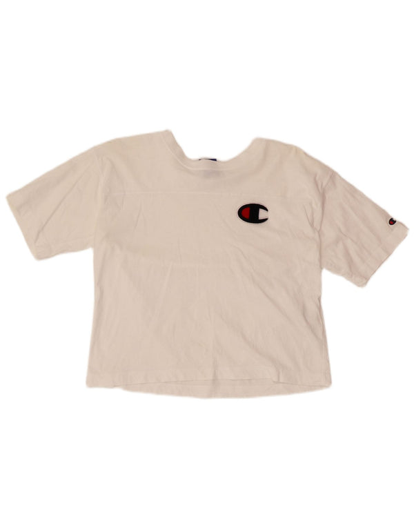 CHAMPION Γυναικείο T-Shirt Top UK 10 Small White Cotton