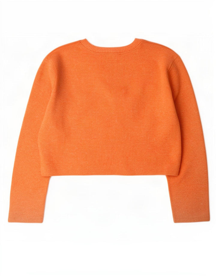 Zara Γυναικεία Crop Oversized μακρυμάνικο UK 10 Small πορτοκαλί πολυεστέρας